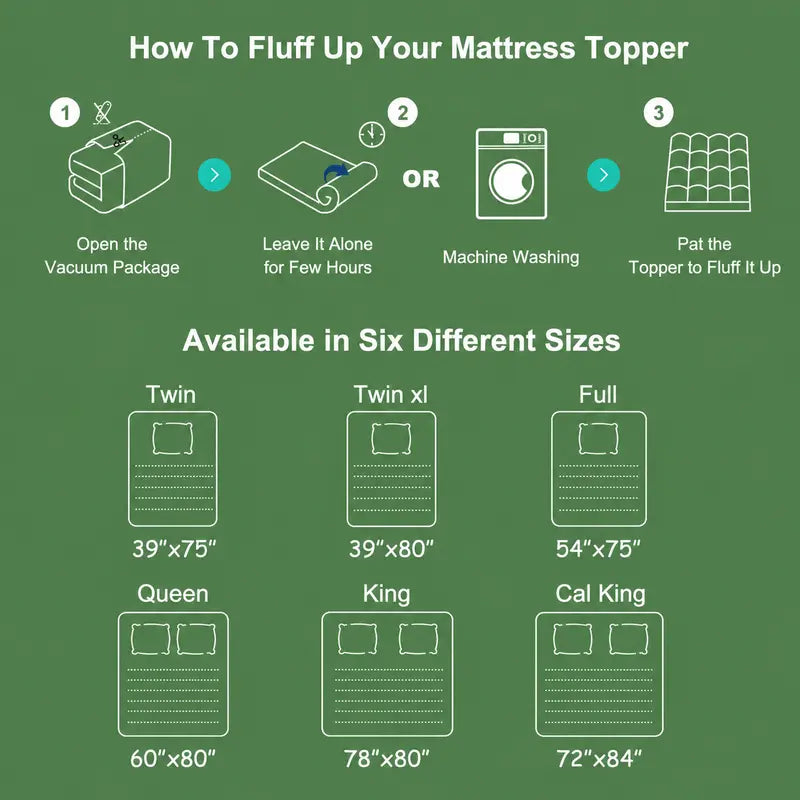 Bamboo-Fiber Cooling Thick Fitted Mattress Cover for Back Pain Relief