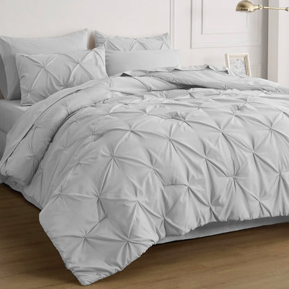 7-Piece Pintuck Luxury Comforter Set, Cloud-Like Ultra Soft All Season