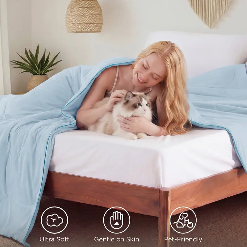 Cooling Ice Cream Blanket, Breathable Bamboo Rayon Comforter